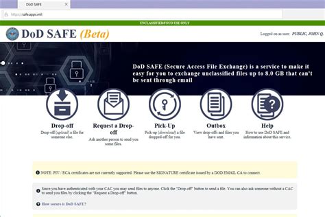 DOD Secure Access File Exchange (SAFE) .